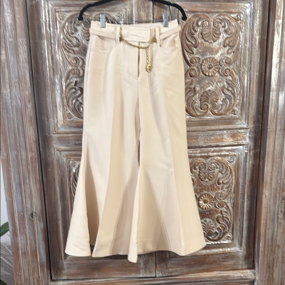 Zimmermann Elegant Cream Wide-Leg Pants